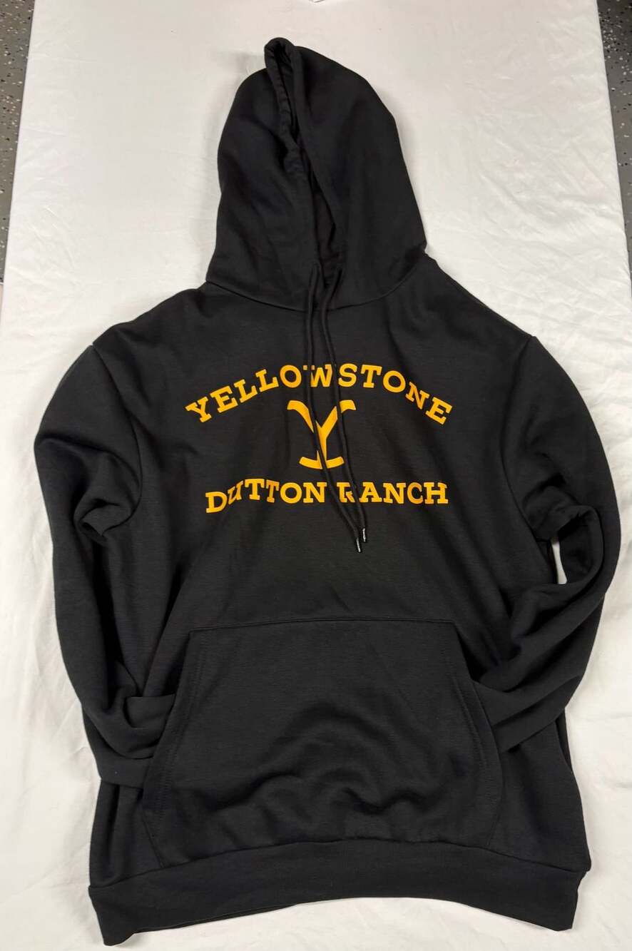 Yellowstone Dutton Ranch Protect The Land Black Pullover Hoodie Size L